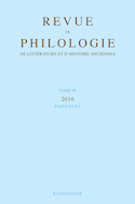 Revue de philologie, de littérature et d'histoire anciennes, v. 90-2